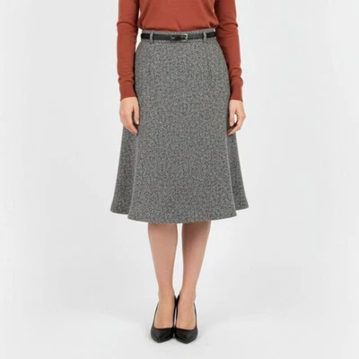 Falda Bloomingdale’s negra y gris tejida estilo dobladillo hasta la rodilla 8 Foto 1 de 4