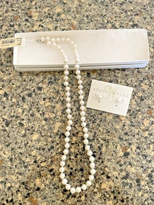 Studio Works pearl necklace w/stud earrings, NWT, in box - Picture 1 of 5