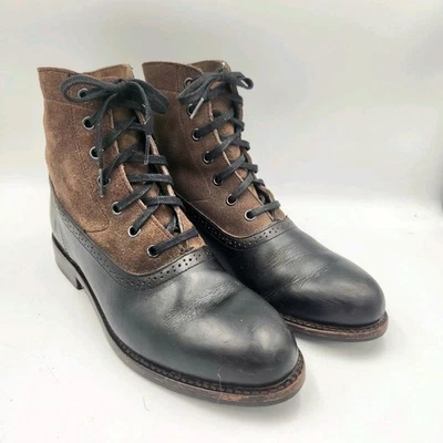 Wolverine 1000 Mile Marcelle Two Tone Leather Ankle Boots Women 8.5B Black Brown - Image 1 of 4
