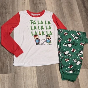 Peanuts Snoppy Pyjama Set Damen Größe S Fleece Weihnachten Urlaub  - Bild 1 von 5