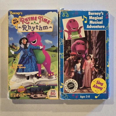 Barney's Magical Musical Adventure + Rhyme Time Rhythm VHS CHILDREN'S - LOT OF 2 - Image 1 of 4