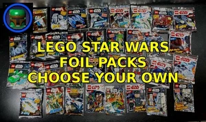 * CHOOSE * LEGO Star Wars Foil Packs Polybags Paper Packs RARE See Details Below - Picture 1 of 45