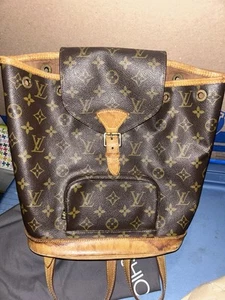 Louis Vuitton Montsouris Backpack MM Brown Canvas Vintage - Picture 1 of 7