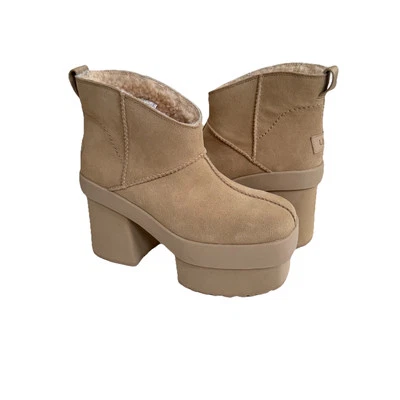 UGG NEW HEIGHTS PLATFORM MINI MUSTARD SEED CHUNKY BOOTS US 7.5 / EU 38.5 /UK 5.5 - Image 1 of 4