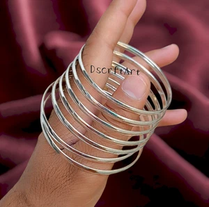 925 Sterling Silver 7 Bangle, Woman Round Bangle Gift For her Christmas Gift - Picture 1 of 6