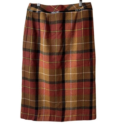 Worthington Petite Plaid Midi Maxi Skirt SZ 8P Wool Blend Country Fall Academia - Image 1 of 4