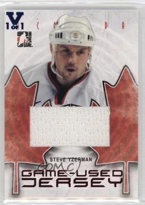 2007 ITG O Canada Game-Used Jersey Emblem Vault Sapphire 1/1 Steve Yzerman 2tb - Image 1 of 3
