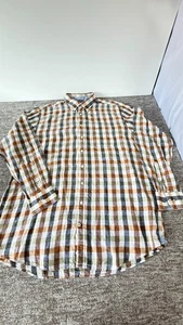 Camisa Fynch-Hatton Para Hombres 2Xl 100% Lino Premium Manga Larga Cuadros Multicolor - Imagen 1 de 18
