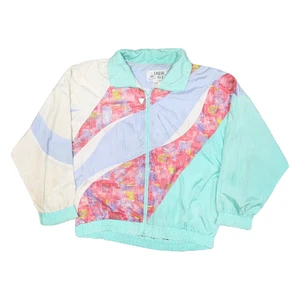 Chaqueta CASUAL ISLE Para Hombres Azul y Crema Patrón Abstracto Nylon Cremallera L Ligera - Imagen 1 de 6