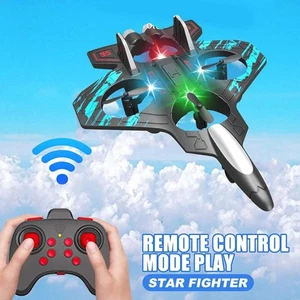 RC Fighter Jet Drone for Kids & Adults – Stunt Plane with Lights & Tricks - Picture 1 of 8