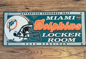 Wincraft NFL Miami Dolphins Schild Umkleideraum Pass erforderlich 19" x 8" - Bild 1 von 4