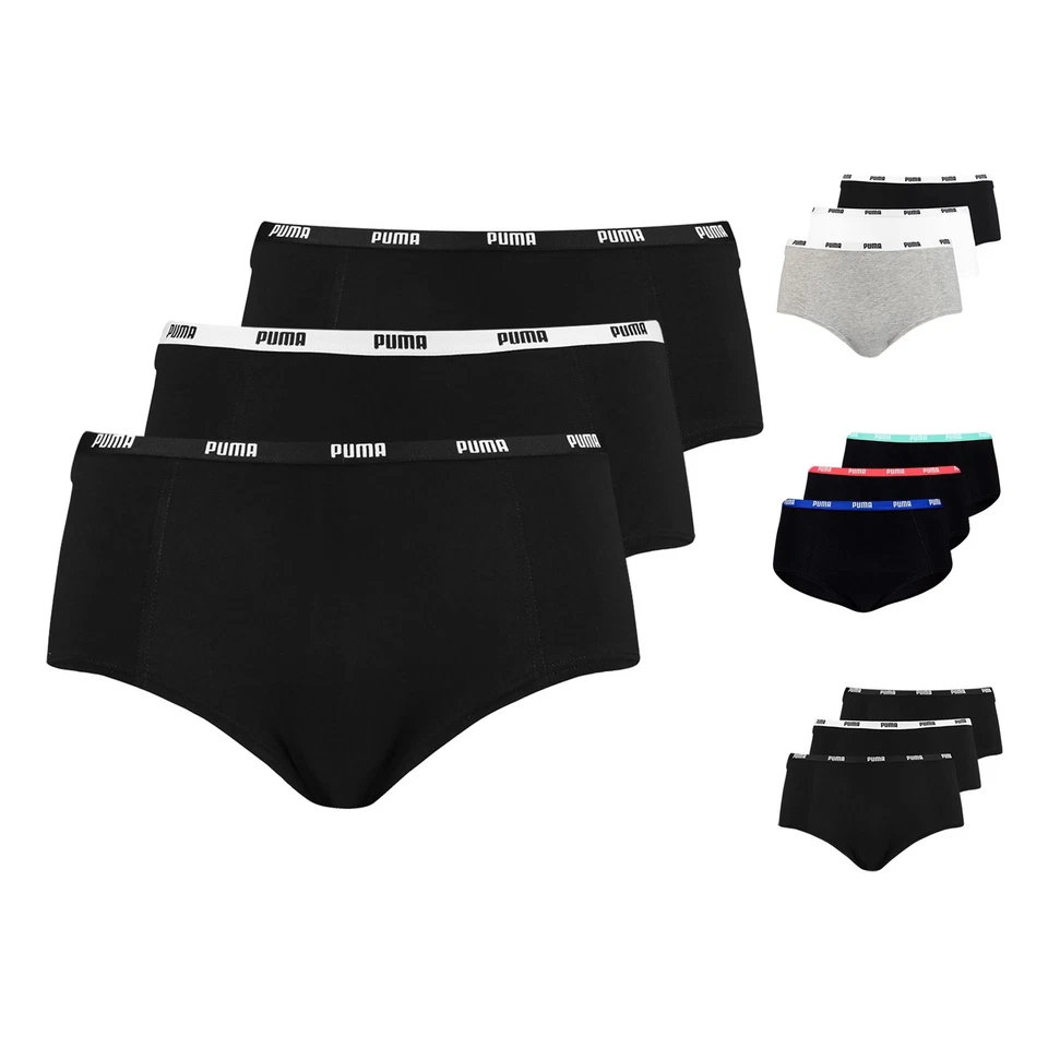 3er Pack PUMA Damen Iconic Mini Shorts Pantys Slip Slips S M L XL - Bild 1 von 1