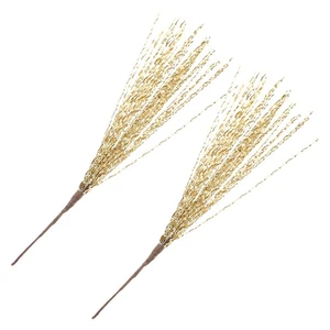  2pcs Gold Christmas Sprays & Picks - Glittery Branches for Christmas Tree - Picture 1 of 17