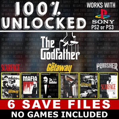 Punisher Godfather Scarface Getaway PS2 Memory Card Unlocked 100% Save - Image 1 of 4