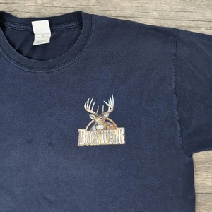 Vintage Buck Wear I’ll Go Fishing Nature Shirt Wildlife XL Blue Outdoors Y2K - Picture 1 of 12