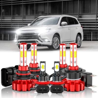FOR Mitsubishi OUTLANDER 2014-2020 6x Combo LED Headlights + Fog Light Bulbs Kit - Image 1 of 4