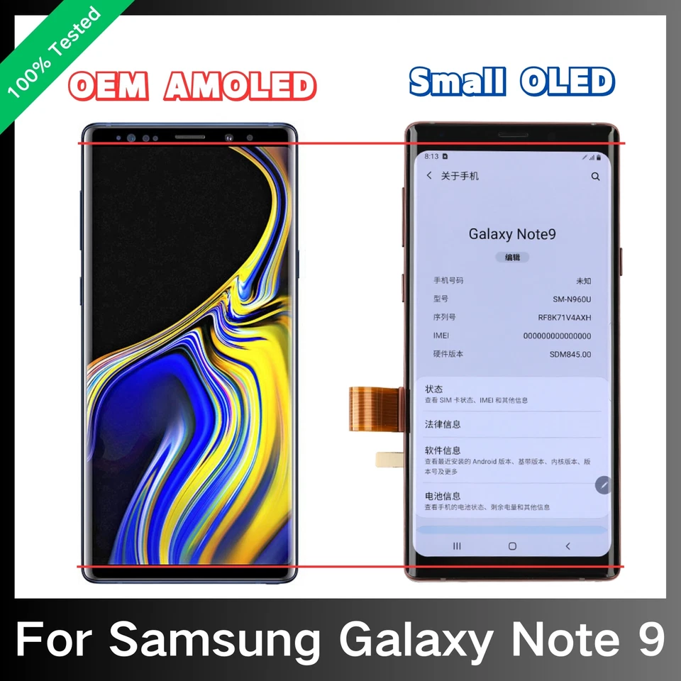 For Samsung Note 9 SM-N960 OEM AMOLED/Small OLED Display TouchScreen Replacement - Image 1 of 1