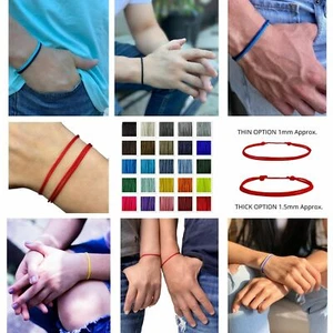 Pulsera de Cuerda de Surfista Negro Grueso Delgado Impermeable Mujeres Hombres Playa Joyería - Imagen 1 de 36