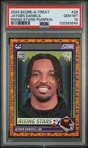 2024 Score A Treat Rising Stars Pumpkin Jayden Daniels RC Rookie Gem Mint PSA 10 - Picture 1 of 3