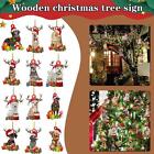 Christmas Dog Ornament Wooden Xmas Tree Hanging Sign Statues Pen GXT W9K2