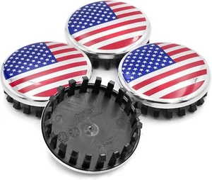 4PCS 83mm 3.25" USA Flag Wheel Center Hub Caps For Sierra Yukon Silverado Tahoe - Picture 1 of 5