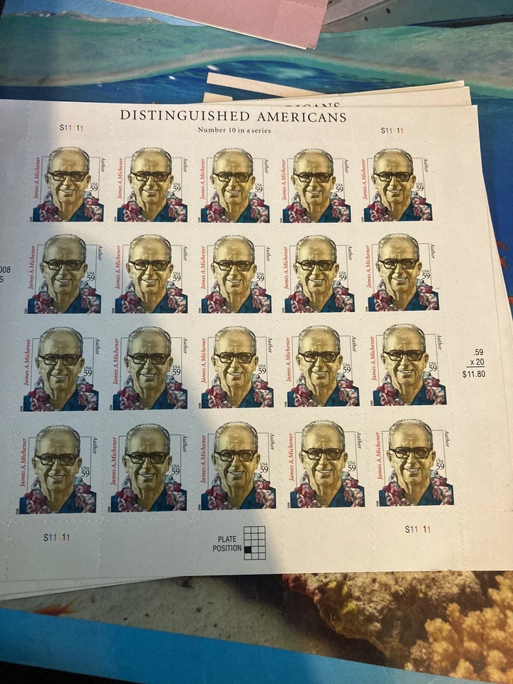 Stamps 2008USA  Qty 40 59c  James Michener - Distinguished Americans  Mint - Image 1 of 3