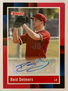 2022 Panini Donruss Retro 1988 Signatures /99 Reid Detmers RC Auto Angels Rookie