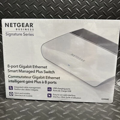 *SEALED* Netgear GS908E-100NAS 8-Port Wall Mountable Managed Ethernet Switch - Image 1 of 3
