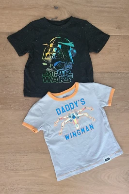 Boys Star Wars Graphic T-shirt Darth Vader and X-Wing Fighter Size 4T / 2 Shirts - Image 1 of 4