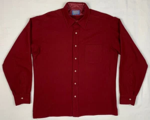 Pendleton Camicia Uomo Grande Lana Vergine Bottone Marrone C9 - Foto 1 di 7