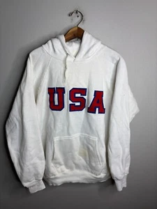 Vintage 1984 80's USA Olympics Pullover Hoodie Mens Size XL White 4284 - Picture 1 of 9