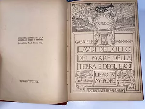 Delle Laudi Merope Volume Quarto Gabriele D’annunzio 1912 Treves Seconda Ed. - Foto 1 di 5