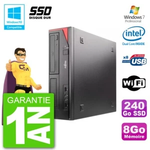 PC Fujitsu Esprimo E520 DT G3220 RAM 8Go SSD 240Go Graveur DVD Wifi W7 - Imagen 1 de 1