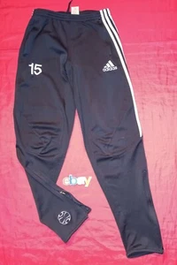 BOY'S ADIDAS TAPERED ATHLETIC BLACK WHITE STRIPES ZIP POCKET ANKLE SZ XL - Picture 1 of 3