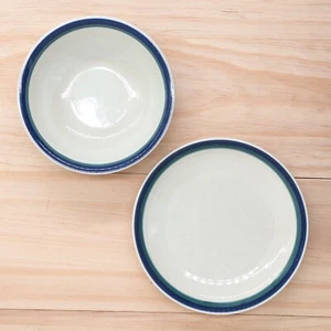 Cuencos y platos vintage Pfaltzgraff Northwinds años 90 bandas azules verdes EE. UU. - Imagen 1 de 8