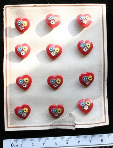 vintage Glass 12 handpainted buttons Cover