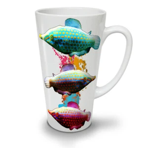 Wellcoda Sea Fish Colorful Bright Latte Mug 12/17oz - Picture 1 of 15
