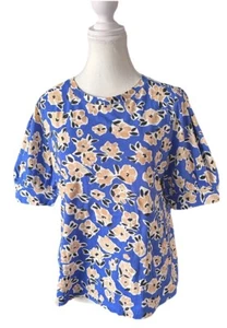 NWT Women’s Ann Taylor Size PL Floral Blouse T-Shirt Top Petite Colorful - Picture 1 of 12