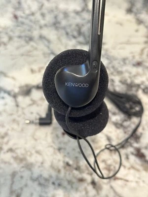 Vtg Kenwood Metal Lightweight Adjustable Headphones Tested Black -4G - Image 1 of 3