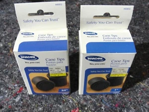 2 Invacare Rubber REPLACEMENT CANE TIPS, Fit Most Canes, 3/4" and 1" Diameter - Picture 1 of 1