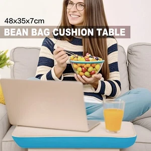 TV Dinner Bean Bag Lap Tray Stable Table Cushion Laptop iPad Table Desk Pillow - Picture 1 of 15