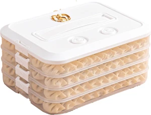 Food Storage Containers Lids Cookie Airtight Dumpling Box 4-Layer Stackable Time - Picture 1 of 1