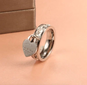 Charm Ring Pendant Charm Stone Encrusted Forever Love. Sizes of Choice - Picture 1 of 6
