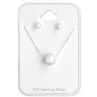 ICYROSE Sterling Silver Pearl Necklace & Stud Earrings Set Little Girls 2521