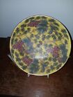 Vintage Chines Majolica Bowl With Grapes And Leaves Made In China