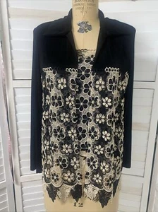 Giacca Tank Vintage anni 90 2 Pezzi Amanda Paris London New York Nera Tg S - Foto 1 di 11