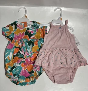 Carter's Baby Girl 2 Piece Set Short Sleeve Bodysuit Brand New Size 12M - Picture 1 of 9