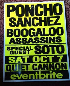 PANCHO SANCHEZ  TELEPHONE POLE CONCERT TOUR LATIN JAZZ cd lp Poster - Picture 1 of 1