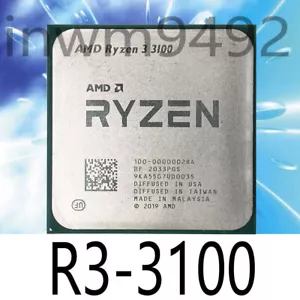 AMD Ryzen 3 3100 R3-3100 3.6-3.9GHz 4Core 8Thread Socket AM4 65W CPU Processor - Picture 1 of 1