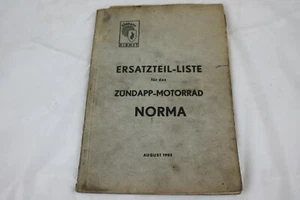 ZUNDAPP KS601 601 SPARE PARTS CATALOG BOOK 1952 PRINT - Picture 1 of 3